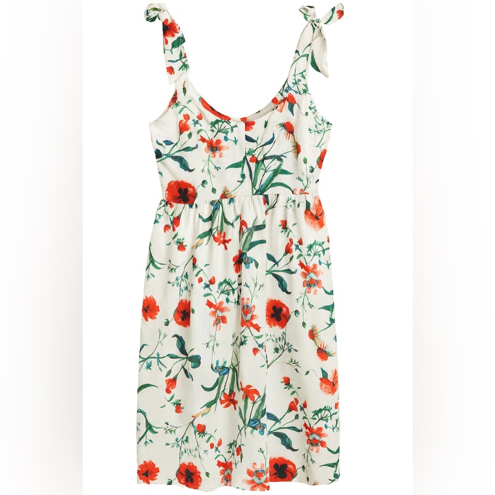 Floral Flowy Dress With Adjustable Tie Straps L/XL